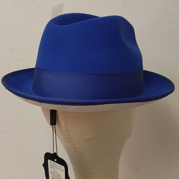 MEN'S MONTIQUE 2 1/4" BRIM 100% WOOL FELT WHITE BOTTOM FEDORA HAT. H79 - Picture 4 of 9